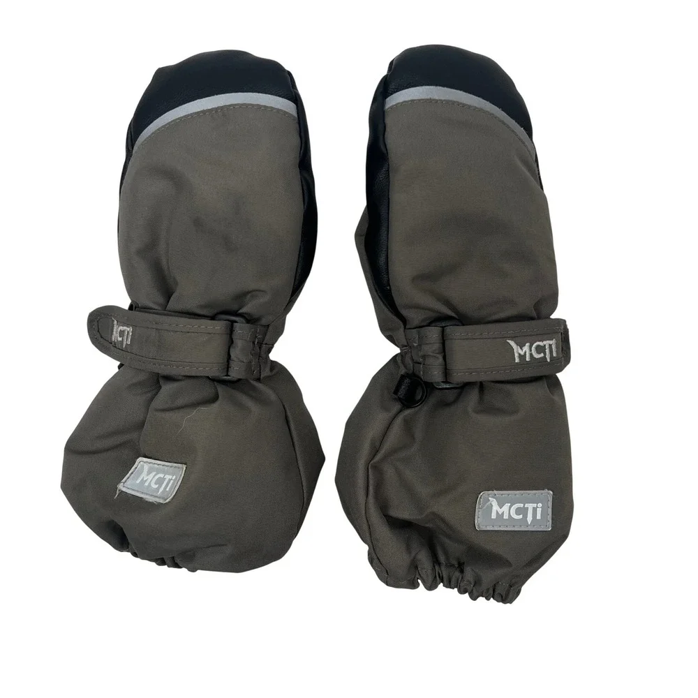 MCTi Kids Winter Mittens Size‎ 2 Gray Black Waterproof Insulated Warm